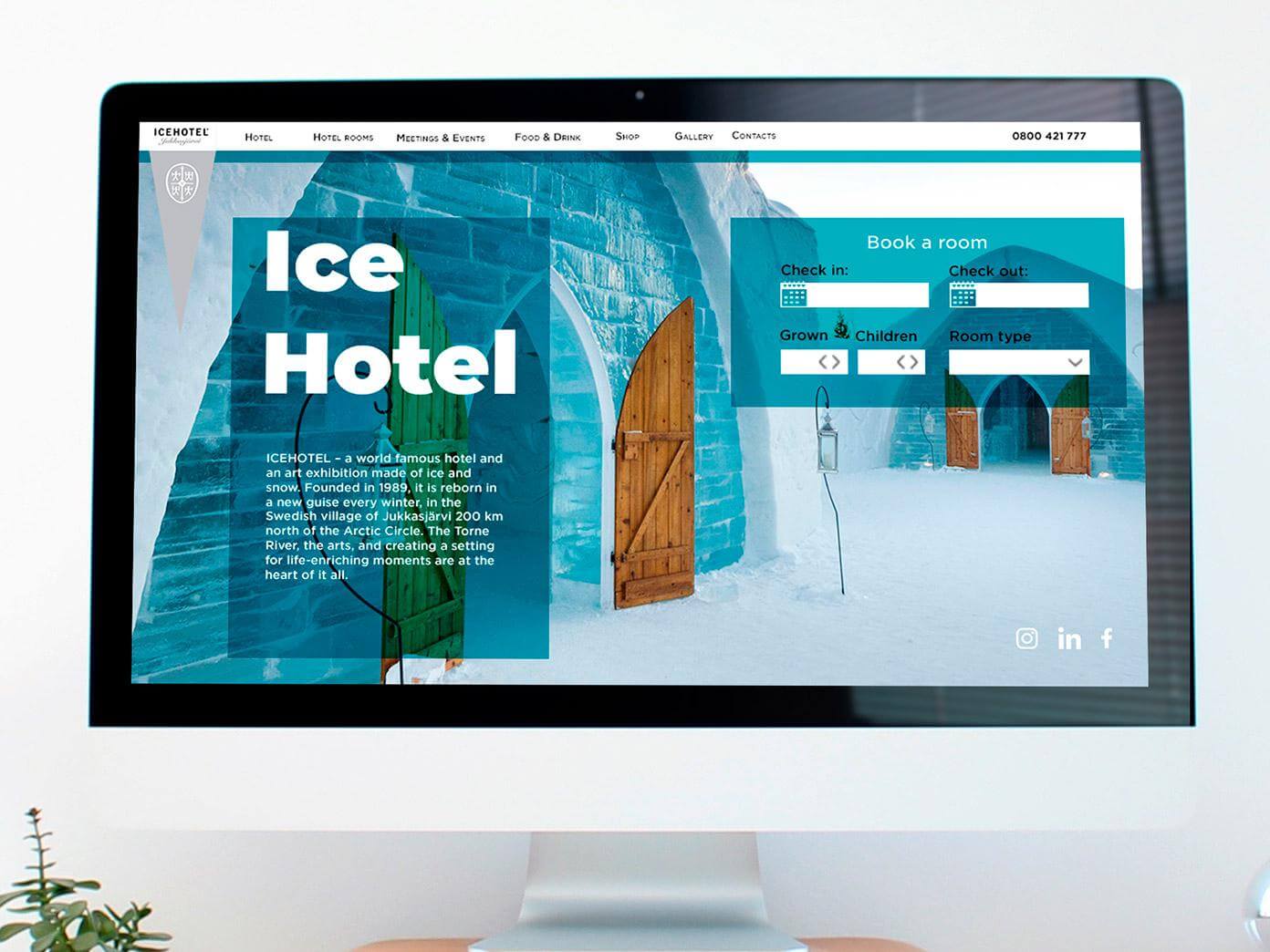 Сайт сети отелей Ice Hotel