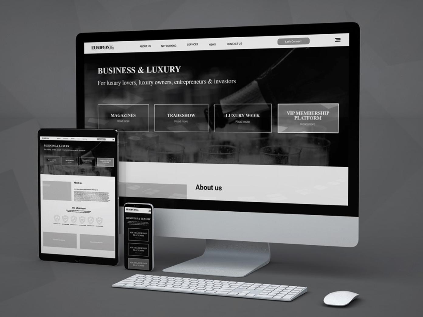 Wireframe EuropeanLife platform